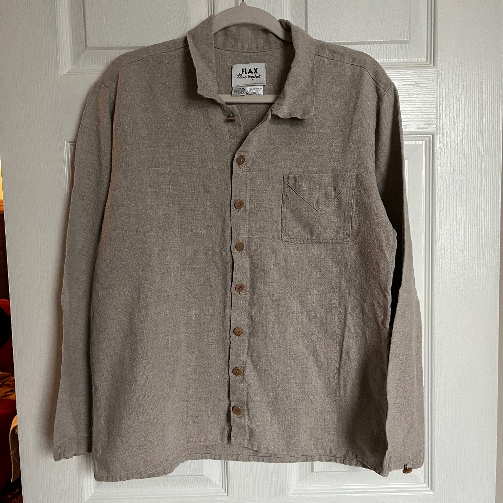 FLAX by Jeanne Engelhart 100% linen button down